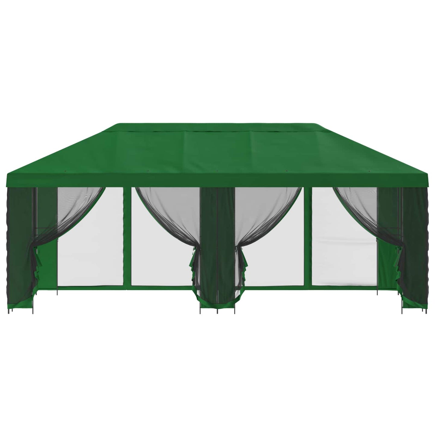 Paviljong med sidevegger 6 x 3 m Grønn Polyester og stål 190