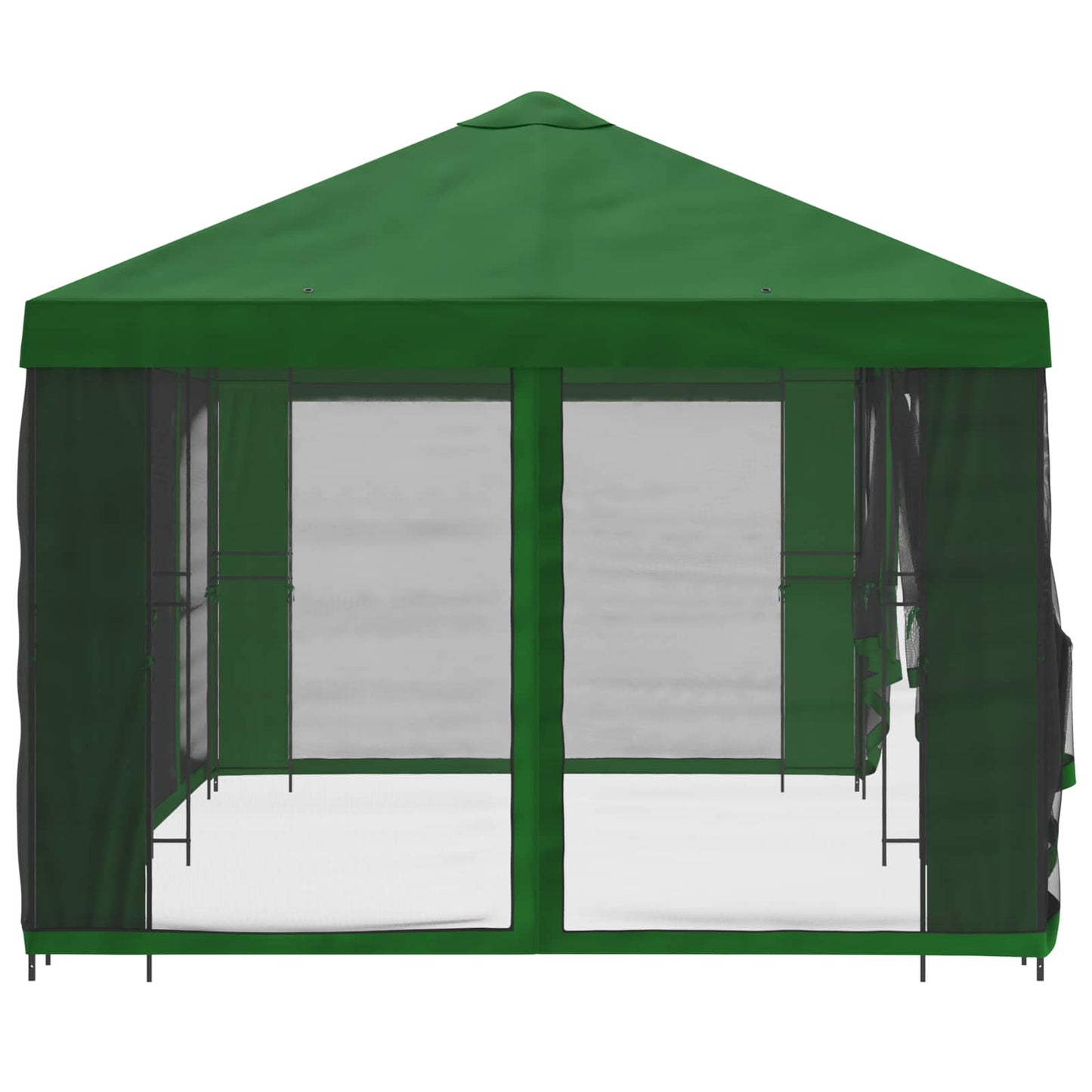 Paviljong med sidevegger 6 x 3 m Grønn Polyester og stål 190