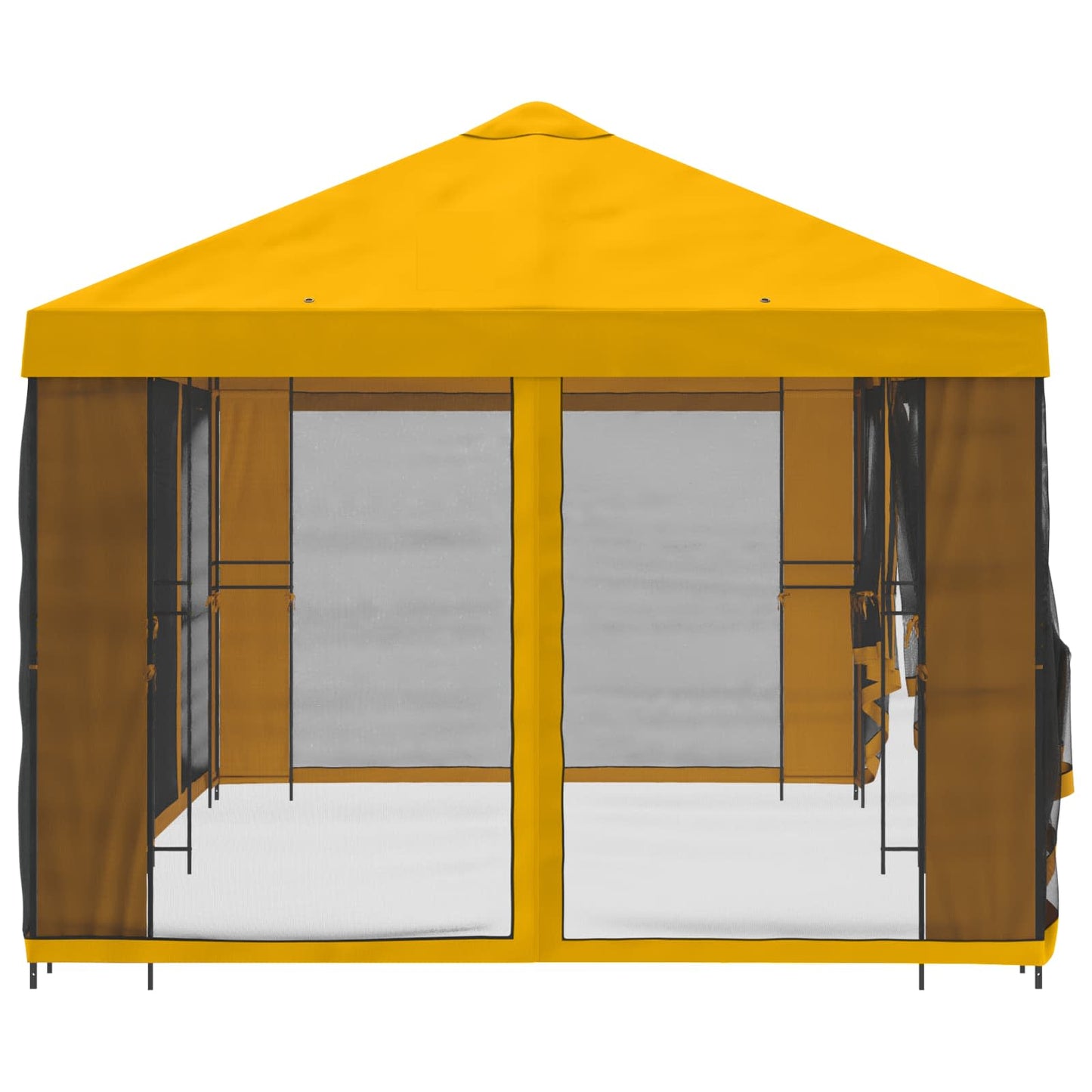 Paviljong med sidevegger 6 x 3 m Gul Polyester og stål 190