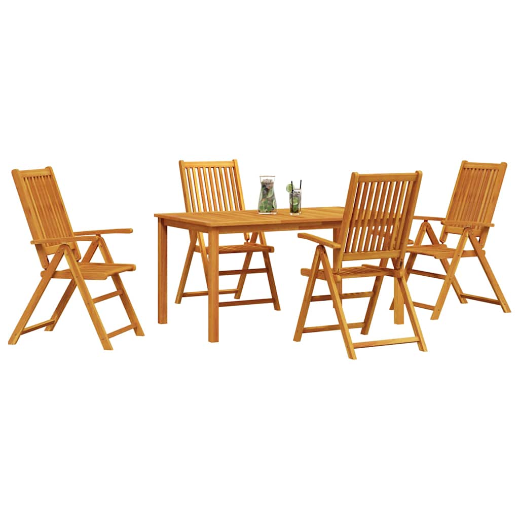Hage Spisegruppe 5 pcs Brun Solid akasietre vidaXL