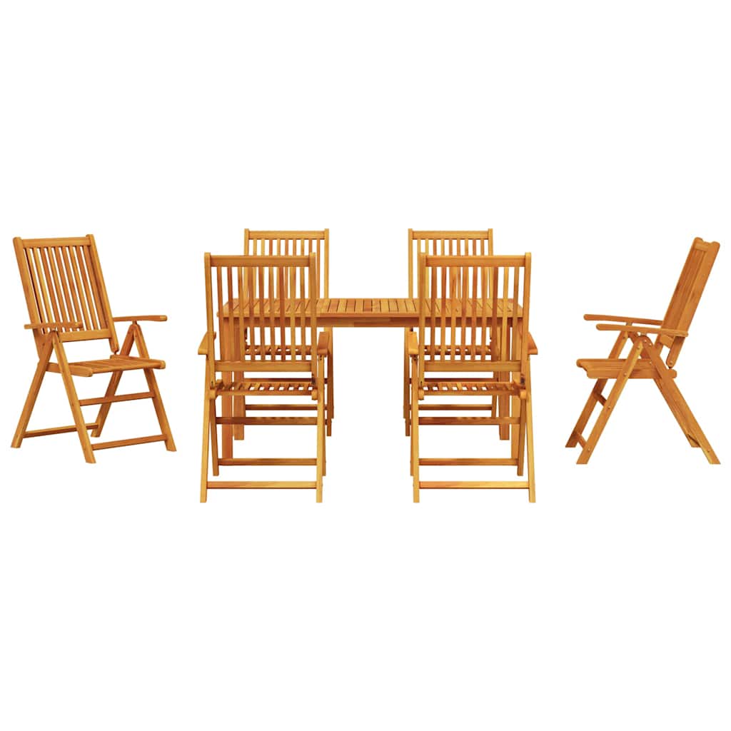 Hage Spisegruppe 7 pcs Brun Solid akasietre vidaXL