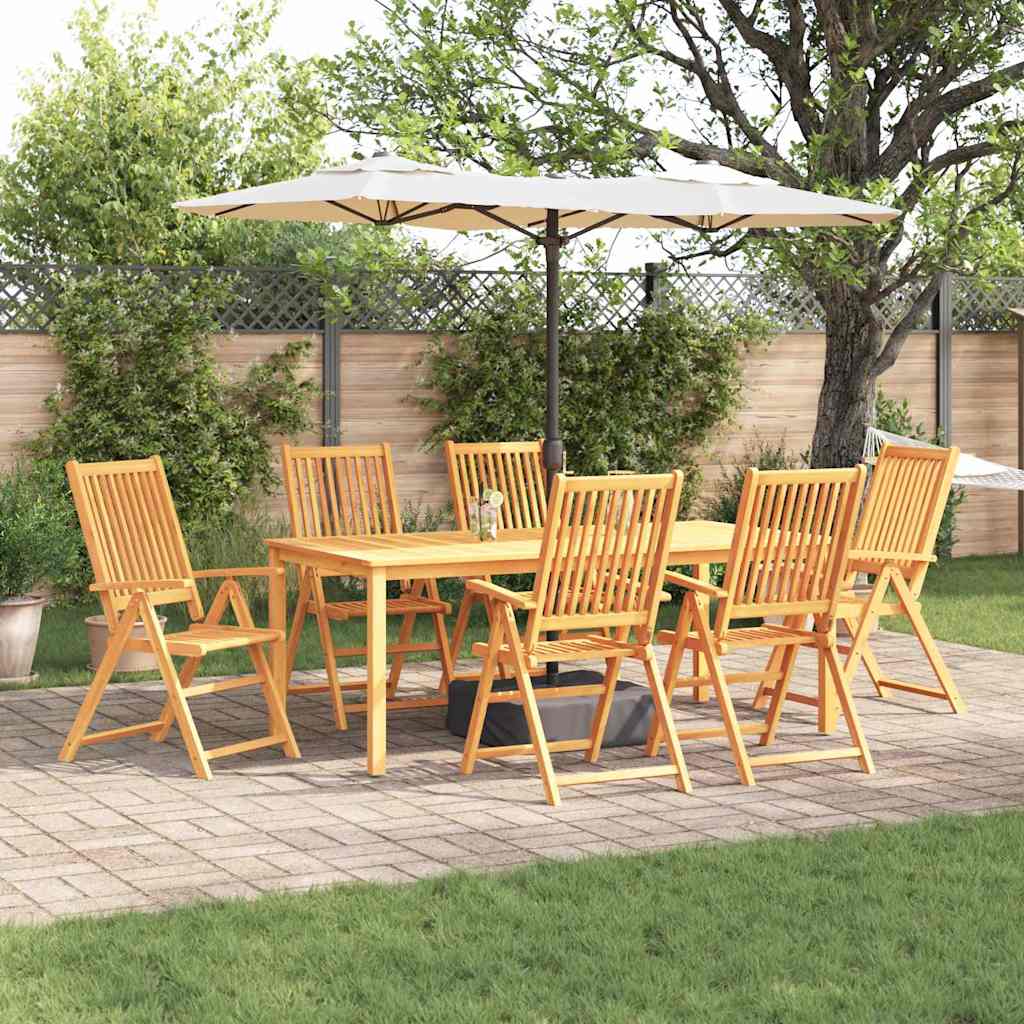 Hage Spisegruppe Sammenleggbar 7 pcs Brun Solid akasietre