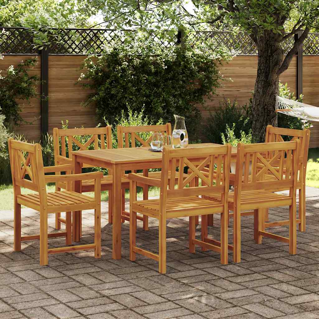 Hage Spisegruppe 7 pcs Brun Solid akasietre