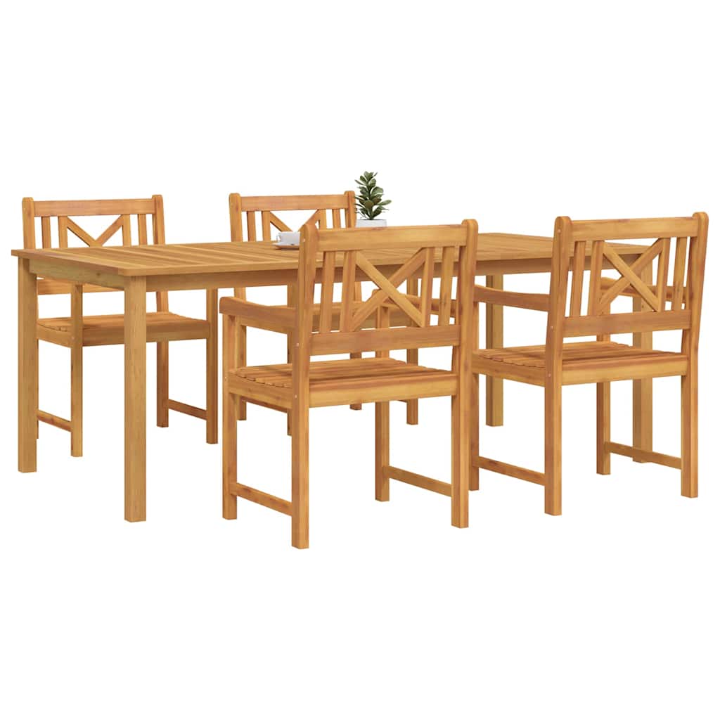 Hage Spisegruppe 5 pcs Brun Solid akasietre vidaXL