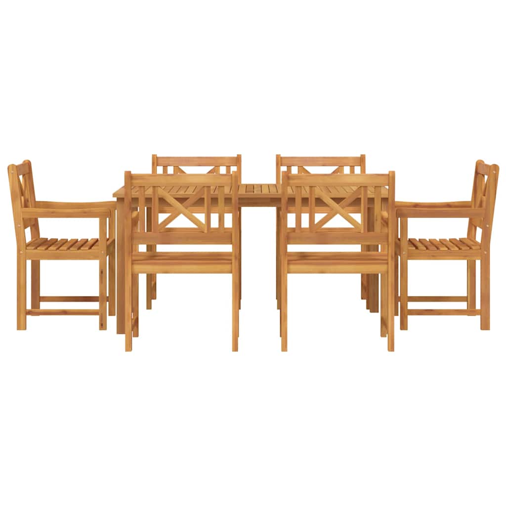 Hage Spisegruppe 7 pcs Brun Solid akasietre vidaXL