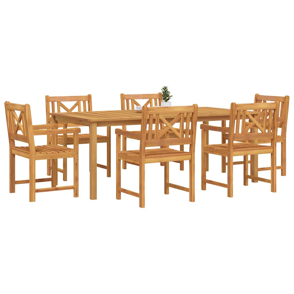 Hage Spisegruppe 7 pcs Brun Solid akasietre
