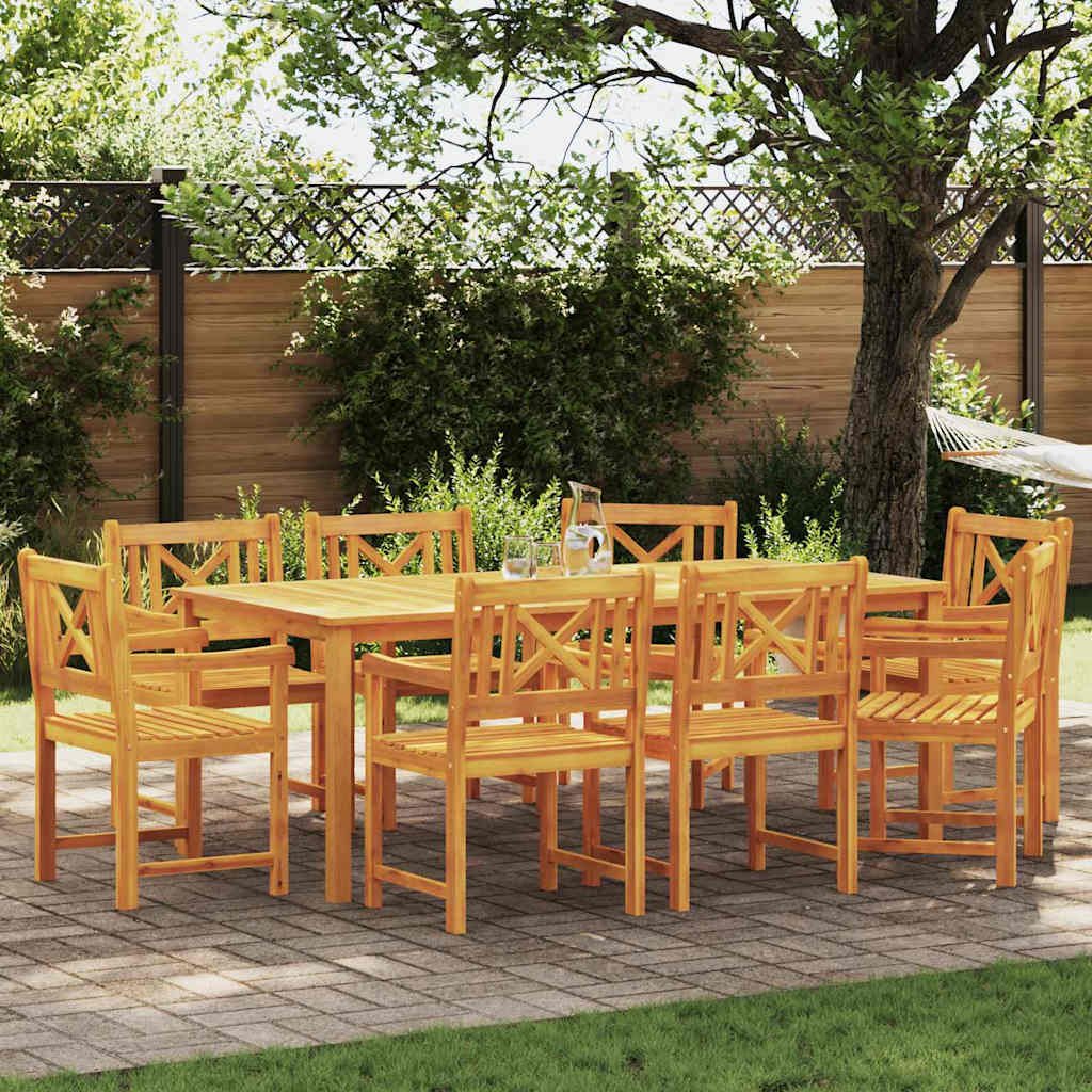 Hage Spisegruppe 9 pcs Brun Solid akasietre