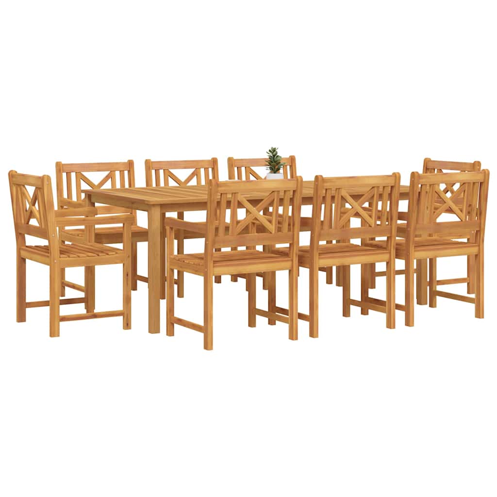 Hage Spisegruppe 9 pcs Brun Solid akasietre
