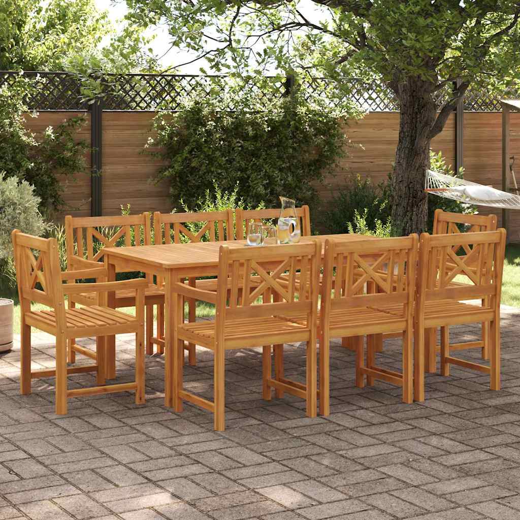 Hage Spisegruppe 9 pcs Brun Solid akasietre