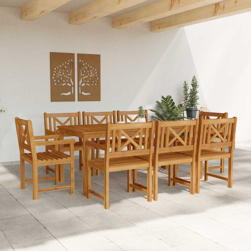 Hage Spisegruppe 9 pcs Brun Solid akasietre