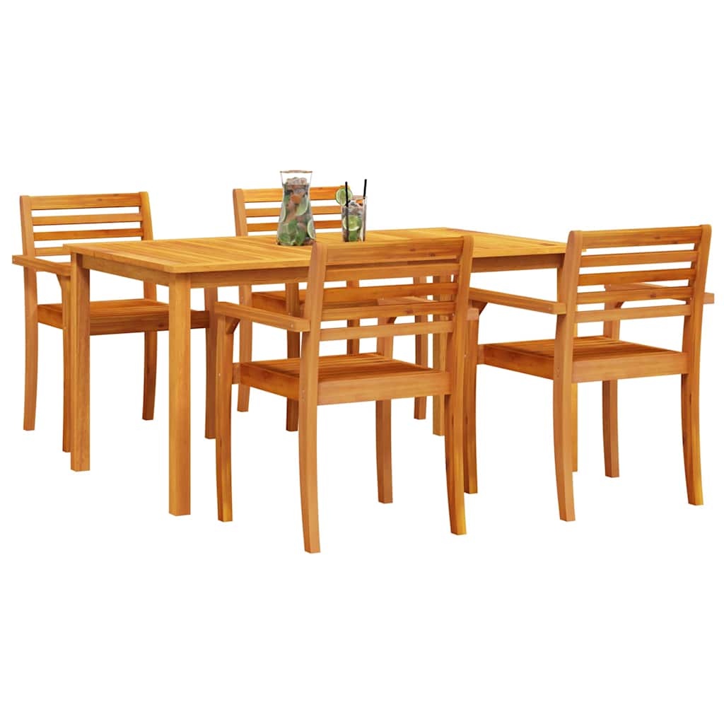 Hage Spisegruppe 5 pcs Brun Solid akasietre vidaXL