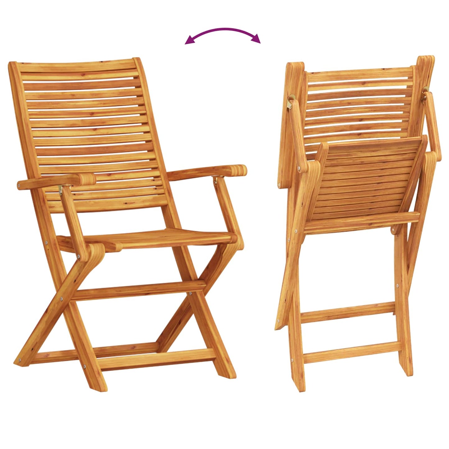 Sammenleggbart Bistrosett 3 pcs Brun Solid akasietre