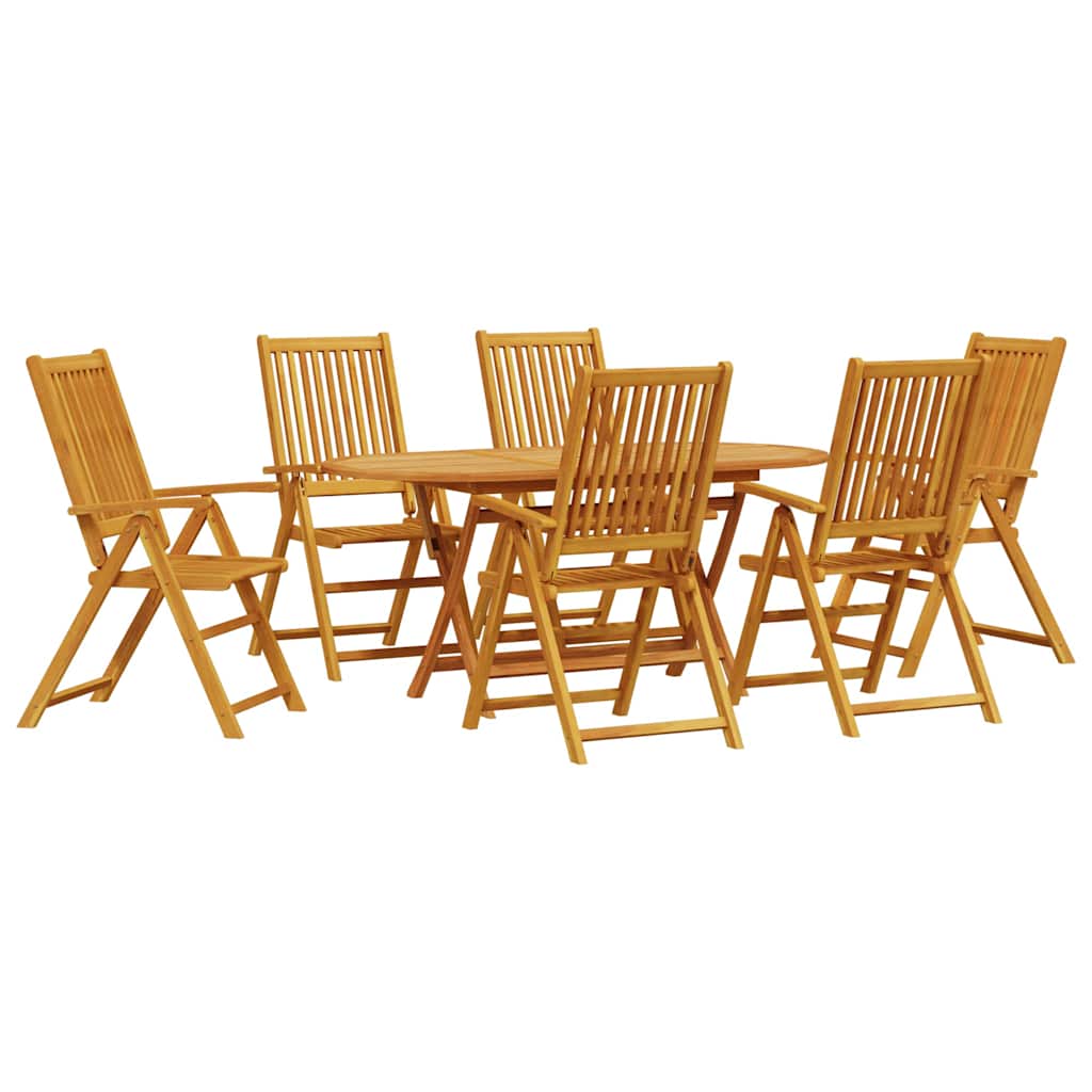 Hage Spisegruppe 7 stk. Brun Solid akasietre