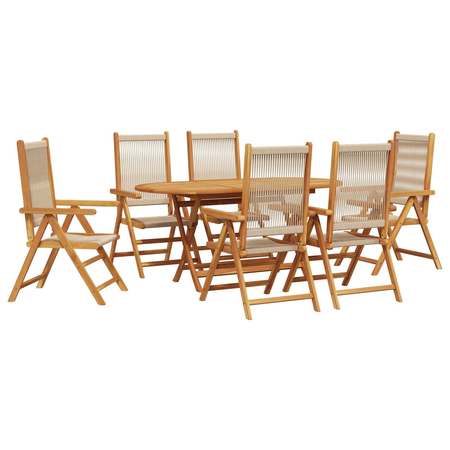 Hage Spisegruppe 7 stk. Beige Solid akasietre