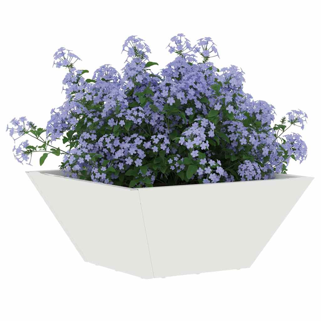 Hageblomsterpotte Hvit 35 x 35 x 15 cm Kaldvalsestål