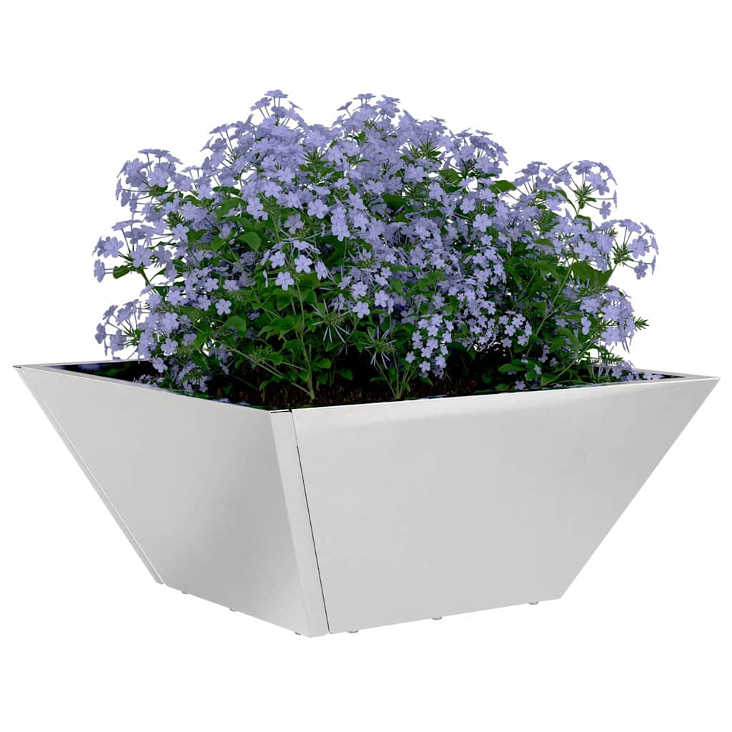 Hageblomsterpotte 5 pcs sølv 35 x 35 x 15 cm Rustfritt Stål
