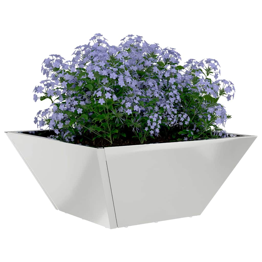 Hageblomsterpotte sølv 35 x 35 x 15 cm Galvanisert Stål