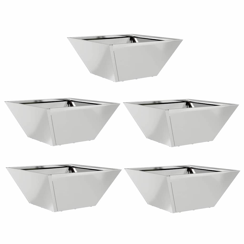 Hageblomsterpotte 5 pcs sølv 35 x 35 x 15 cm Galvanisert Stål