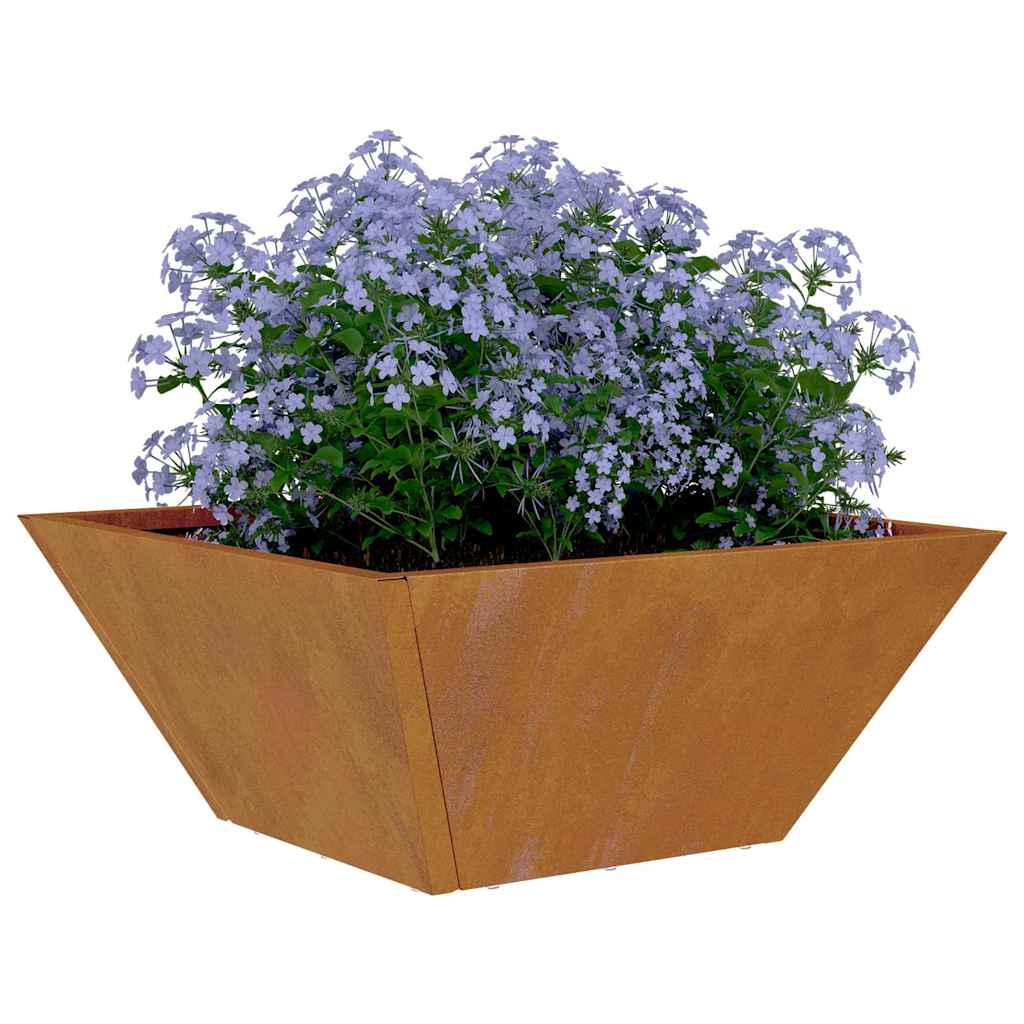 Hageblomsterpotte Rusten 35 x 35 x 15 cm Cortenstål