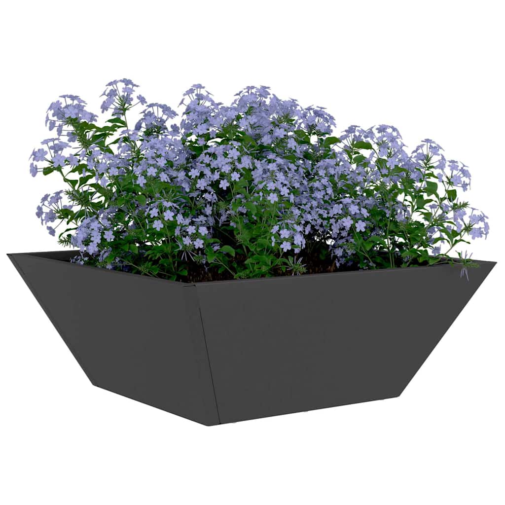 Hageblomsterpotte Svart 40 x 40 x 15 cm Kaldvalsestål