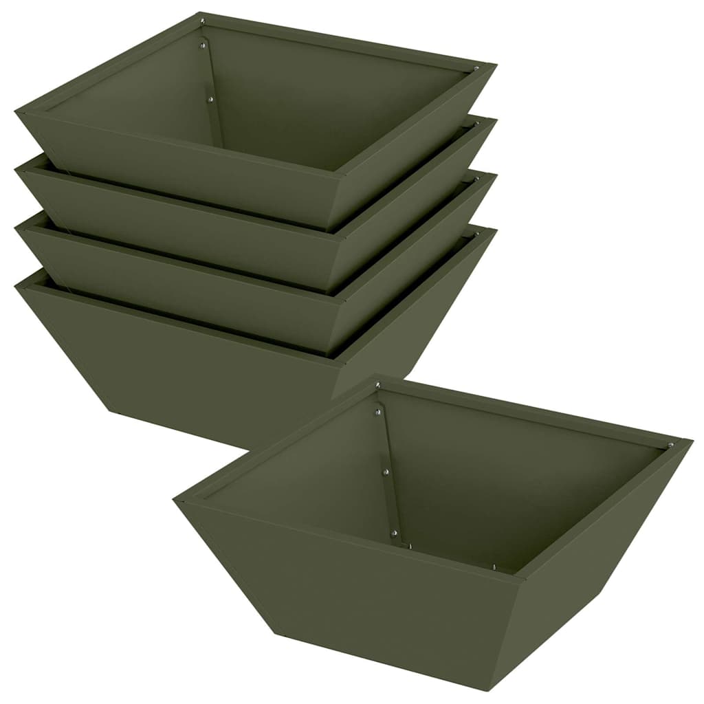 Hageblomsterpotte 5 pcs Olivengrønn 40 x 40 x 15 cm