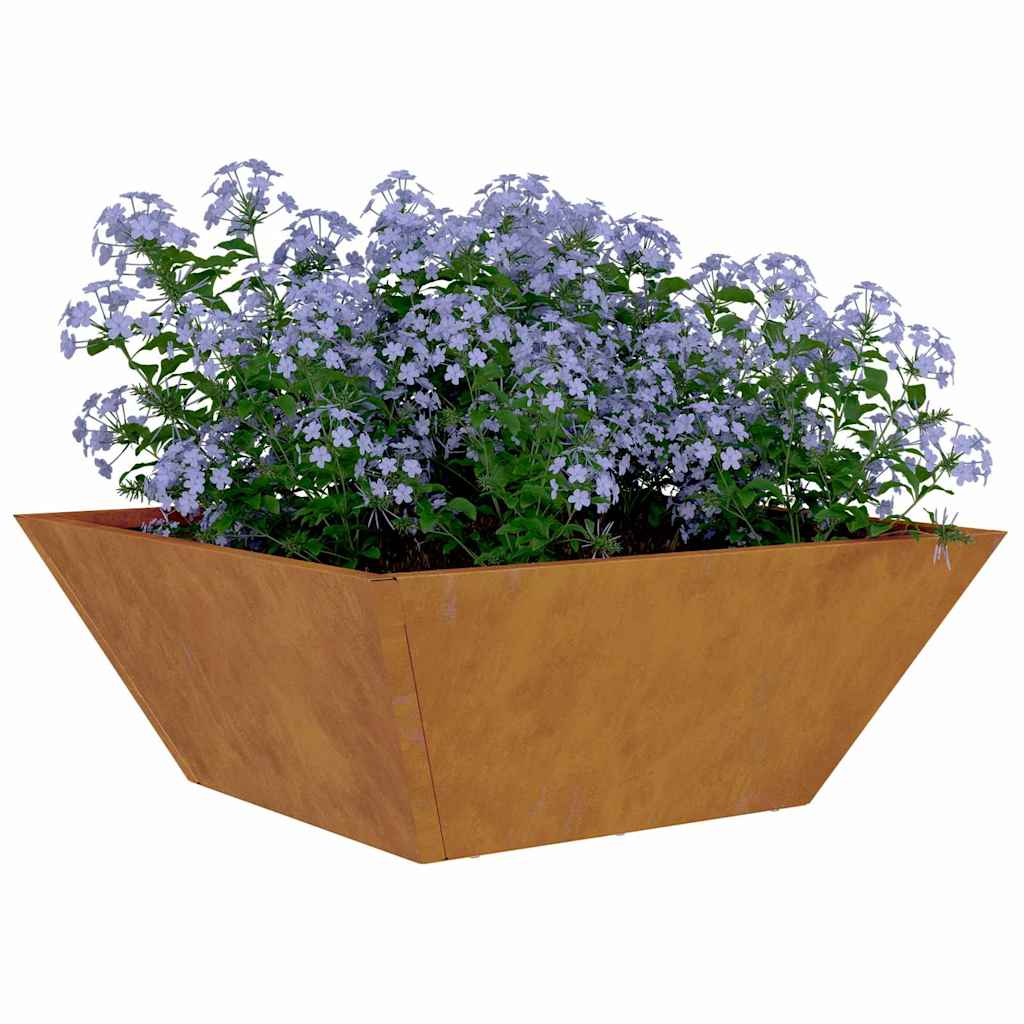 Hageblomsterpotte Rusten 40 x 40 x 15 cm Cortenstål