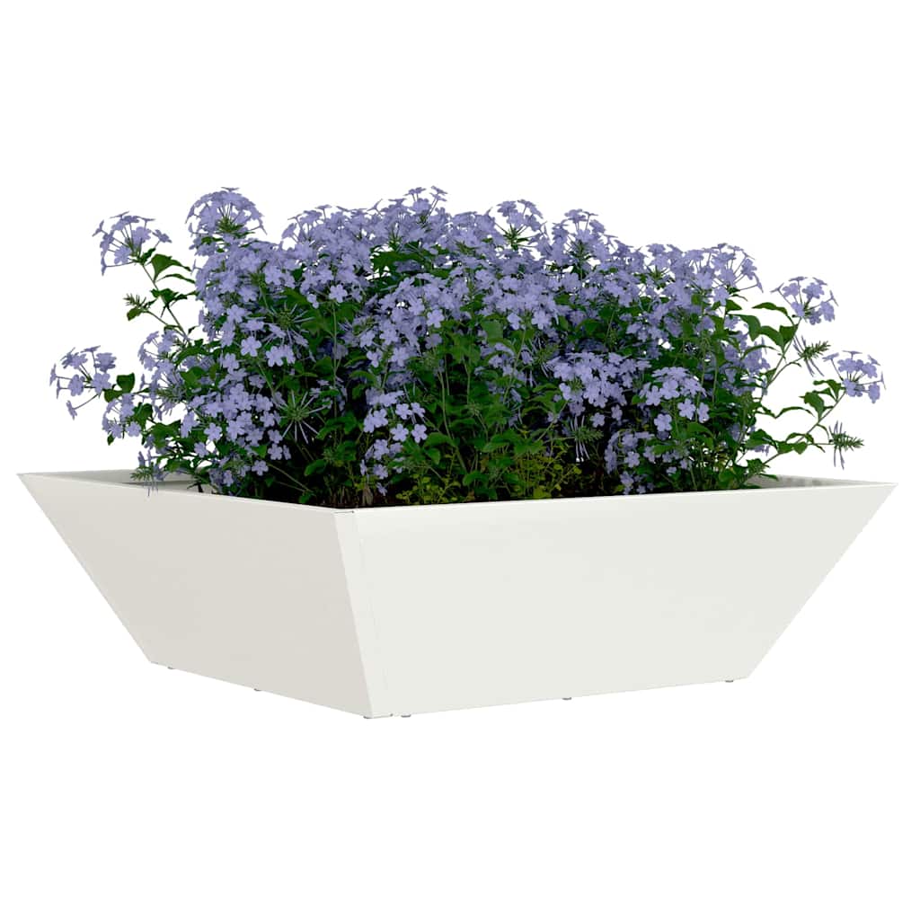 Hageblomsterpotte 5 pcs Hvit 50 x 50 x 15 cm Kaldvalsestål