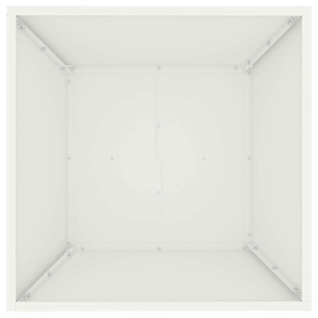Hageblomsterpotte 5 pcs Hvit 50 x 50 x 15 cm Kaldvalsestål