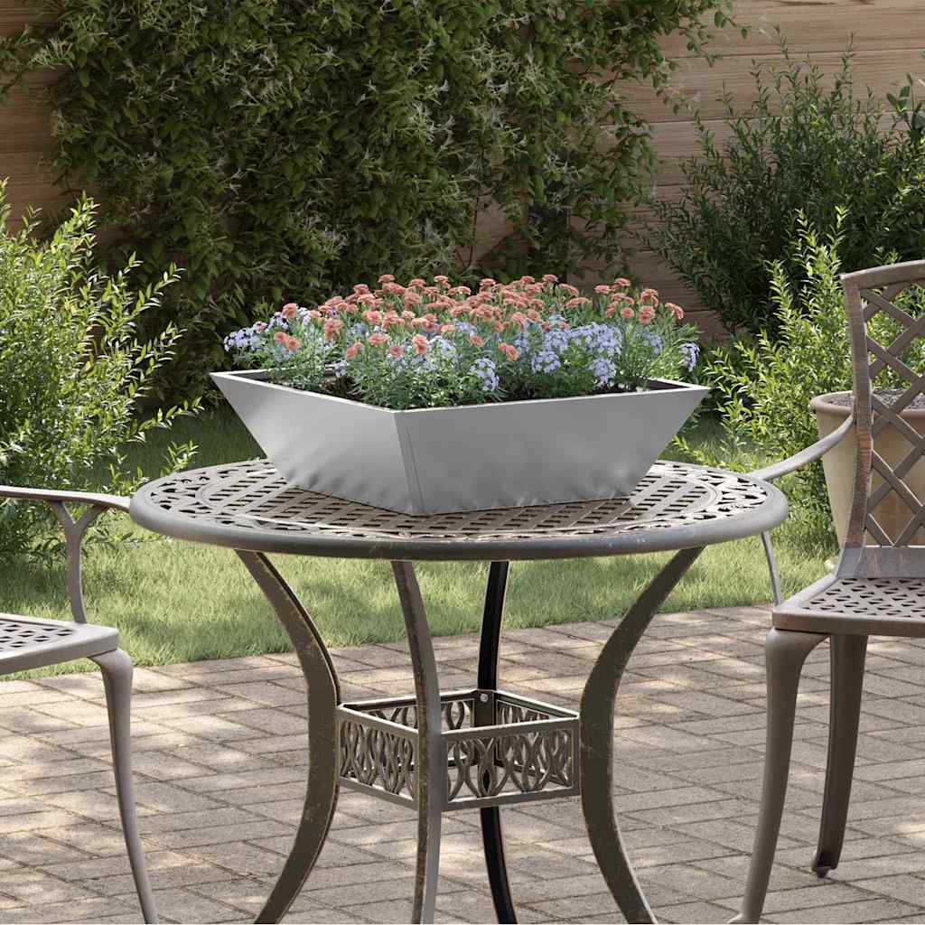 Hageblomsterpotte 5 pcs sølv 50 x 50 x 15 cm Galvanisert Stål
