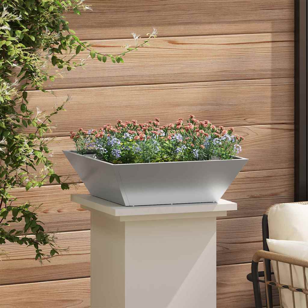 Hageblomsterpotte 5 pcs sølv 50 x 50 x 15 cm Galvanisert Stål