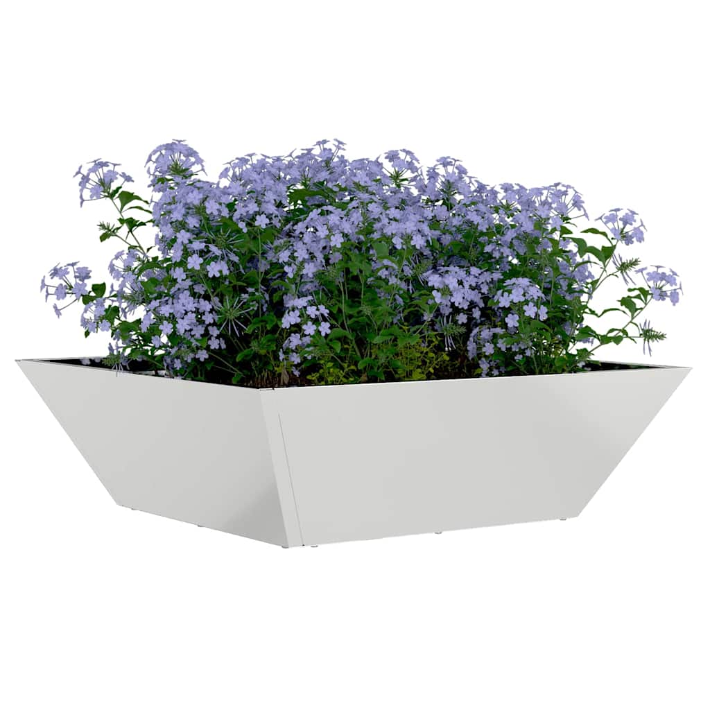 Hageblomsterpotte 5 pcs sølv 50 x 50 x 15 cm Galvanisert Stål