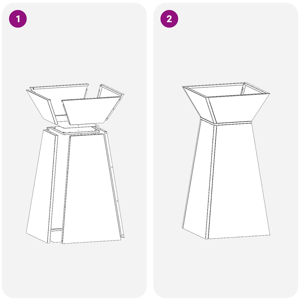 Søyleplanter 2 pcs Antrasitt 35 x 35 x 73 cm