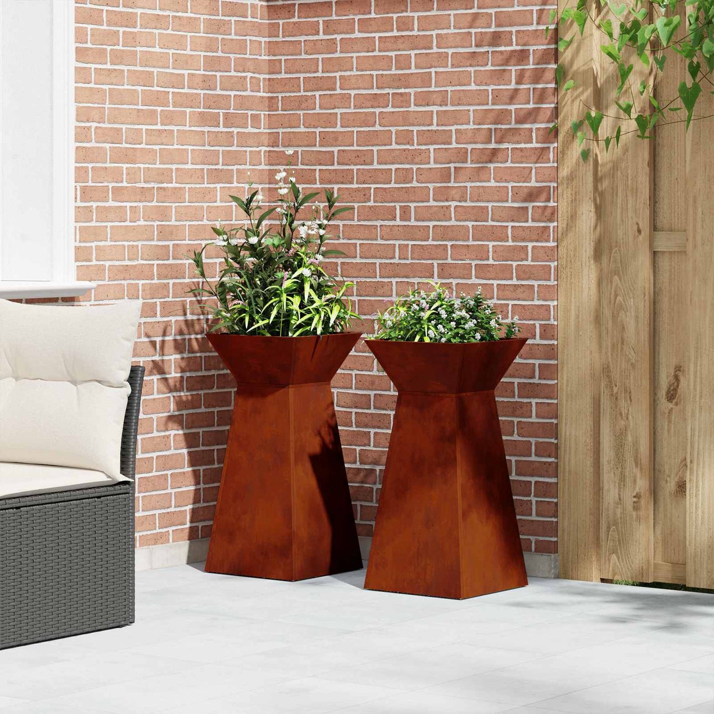 Søyleplanter 2 pcs sølv 35 x 35 x 73 cm