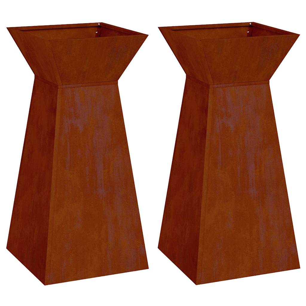 Søyleplanter 2 pcs sølv 35 x 35 x 73 cm