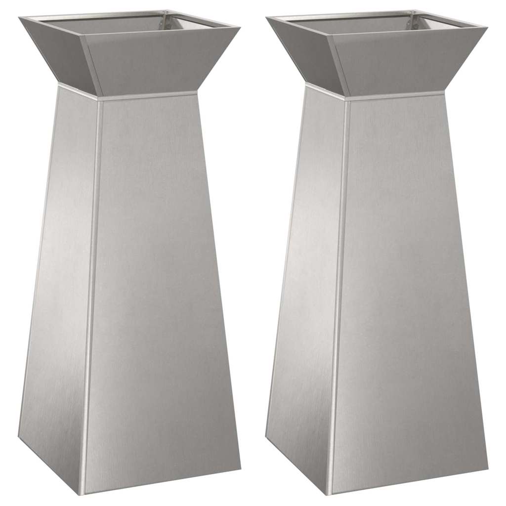 Søyleplanter 2 pcs sølv 40 x 40 x 100 cm