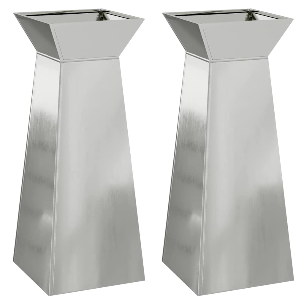 Søyleplanter 2 pcs sølv 40 x 40 x 100 cm