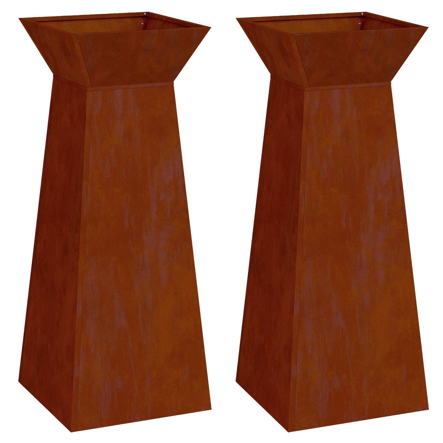 Søyleplanter 2 pcs sølv 40 x 40 x 100 cm Cortenstål