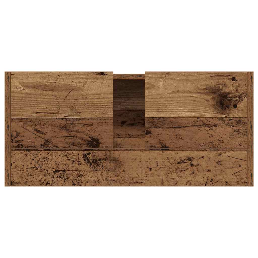 Baderomsskap med hylle Gamle tre 80 x 33 x 60 cm Konstruert tre