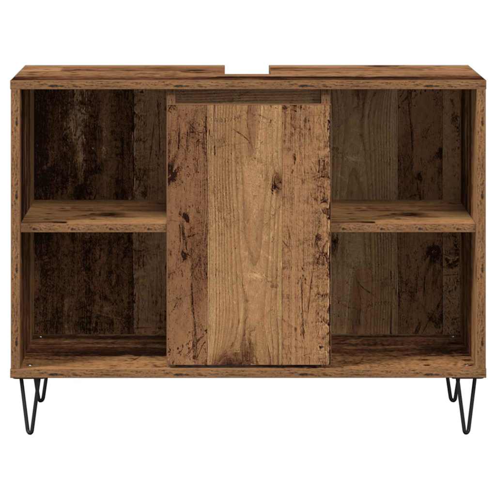 Baderomsskap med hylle Gamle tre 80 x 33 x 60 cm Konstruert tre