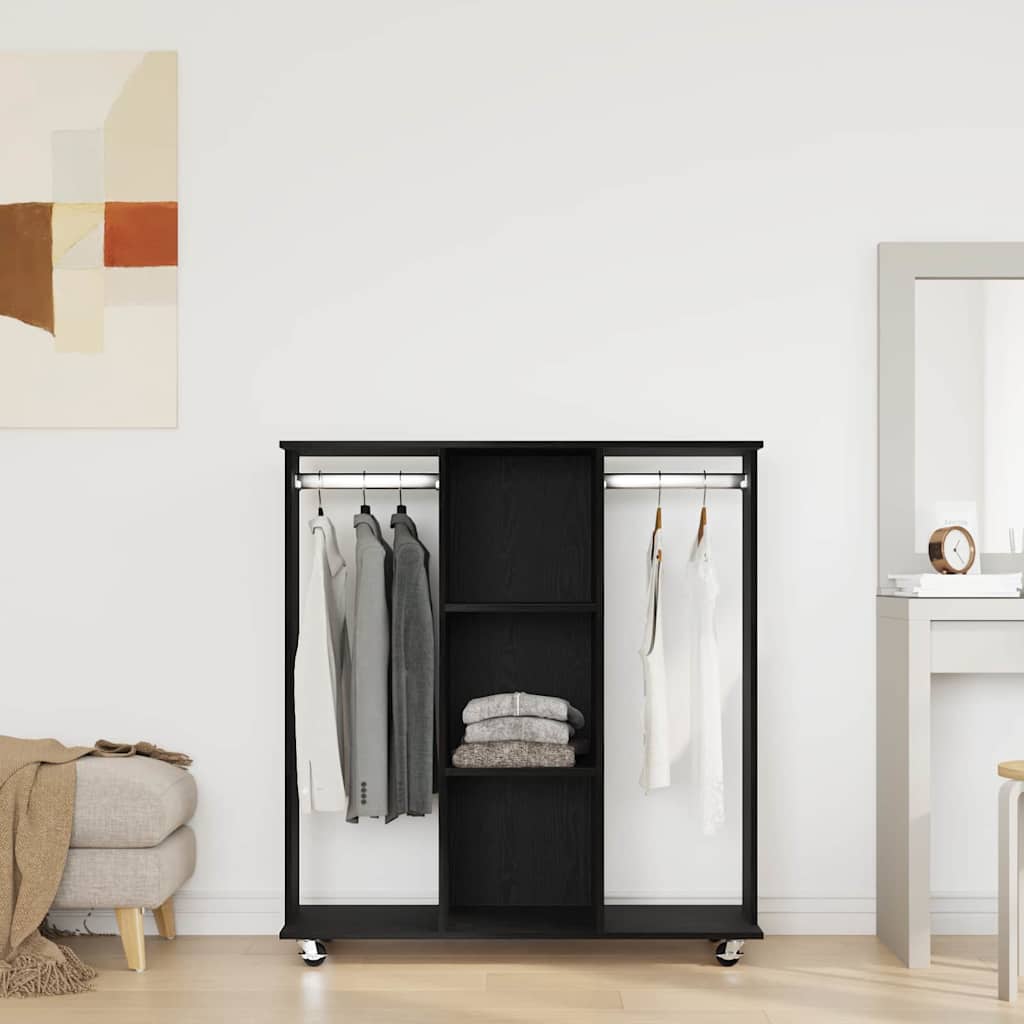 Garderobeskap Svart eik 102 x 38 x 110 cm Konstruert tre