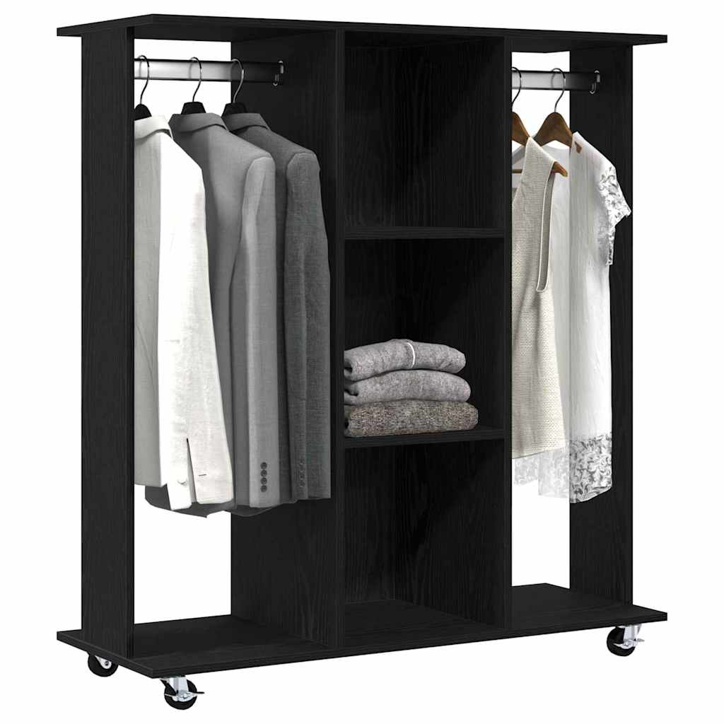 Garderobeskap Svart eik 102 x 38 x 110 cm Konstruert tre