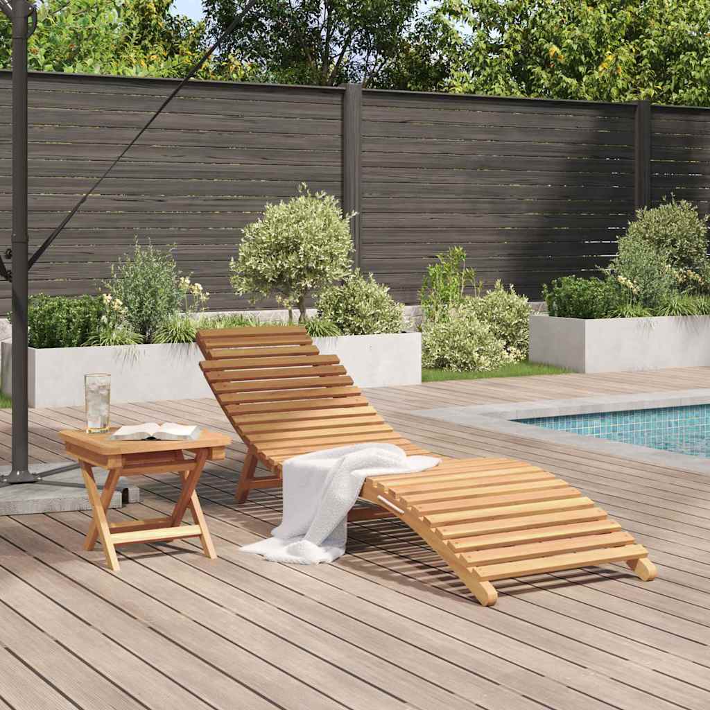Solstol 2 pcs Brun 198 x 55 x 58,5 cm Massivt Teaktre