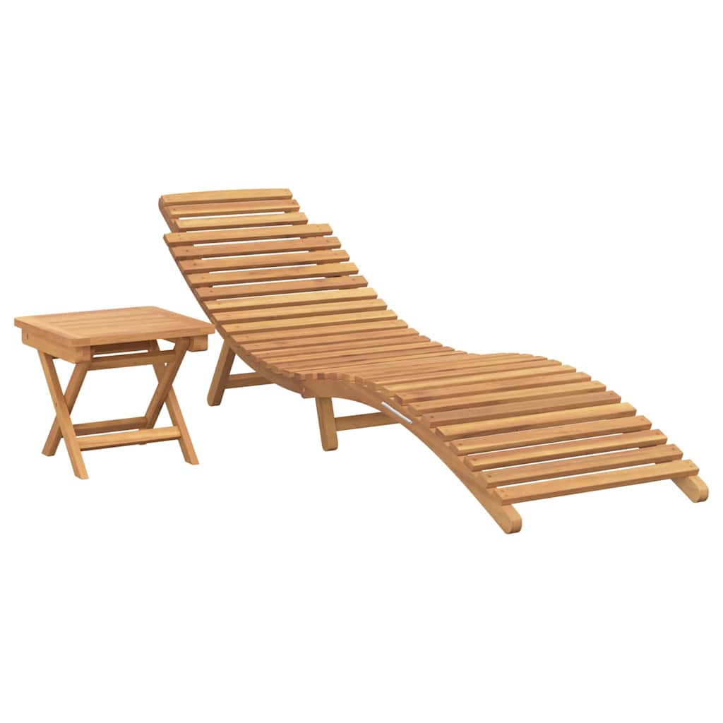 Solstol 2 pcs Brun 198 x 55 x 58,5 cm Massivt Teaktre