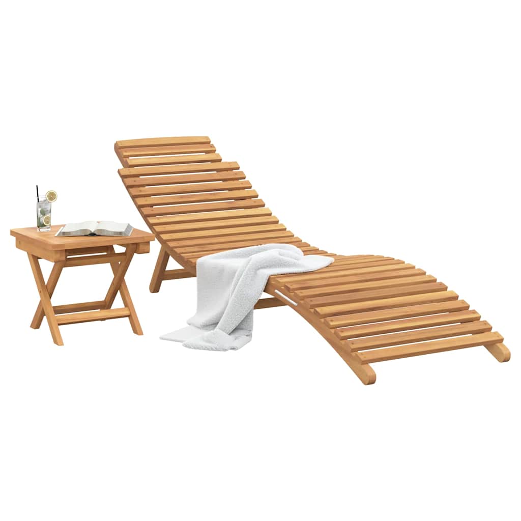 Solstol 2 pcs Brun 198 x 55 x 58,5 cm Massivt Teaktre