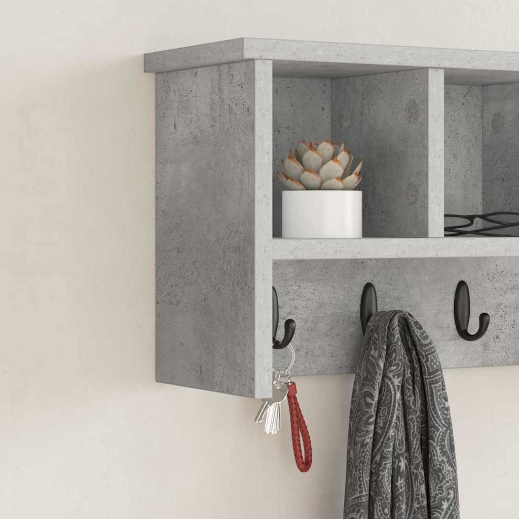 Vegghengt kleshenger Betonggrå 50 x 16 x 26 cm Konstruert tre