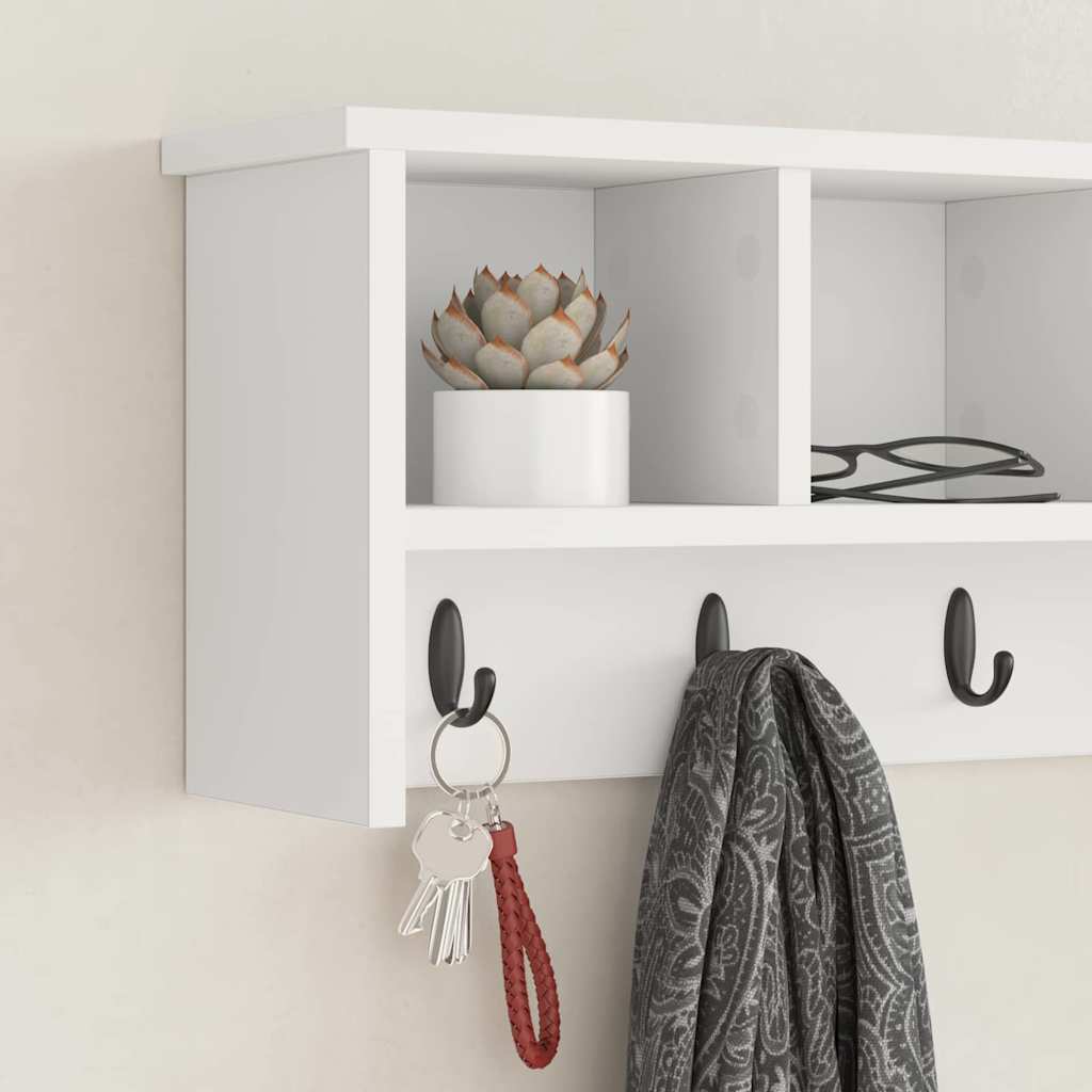 Vegghengt kleshenger Veggmontert Hvit 75 x 16 x 26 cm