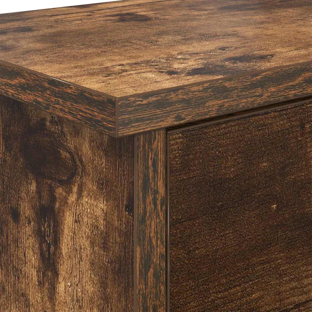 Vegghengt kleshenger Røkt eik 80 x 20 x 30 cm Konstruert tre