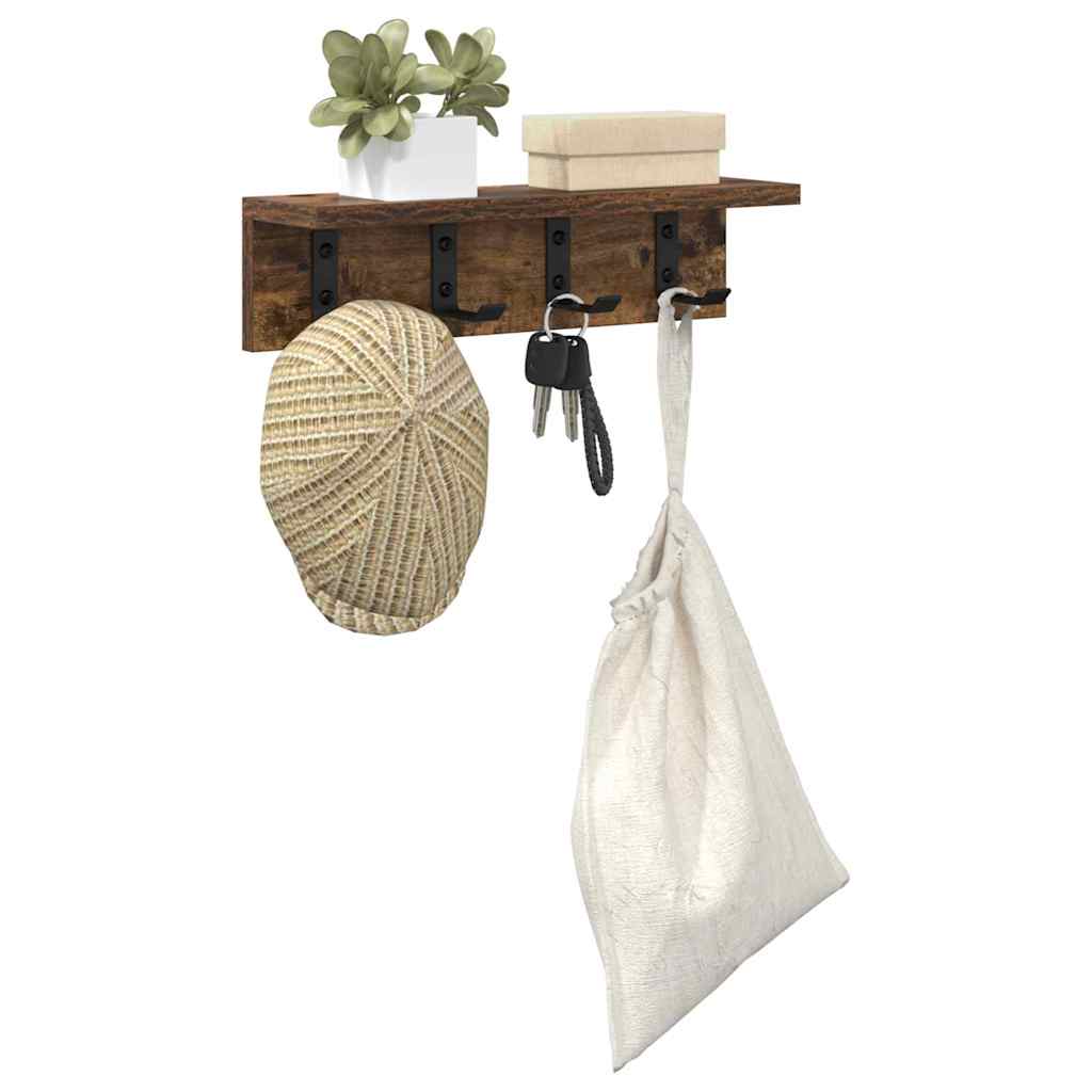 Vegghengt kleshenger Veggmontert Røkt eik 40 x 10,5 x 10,5 cm