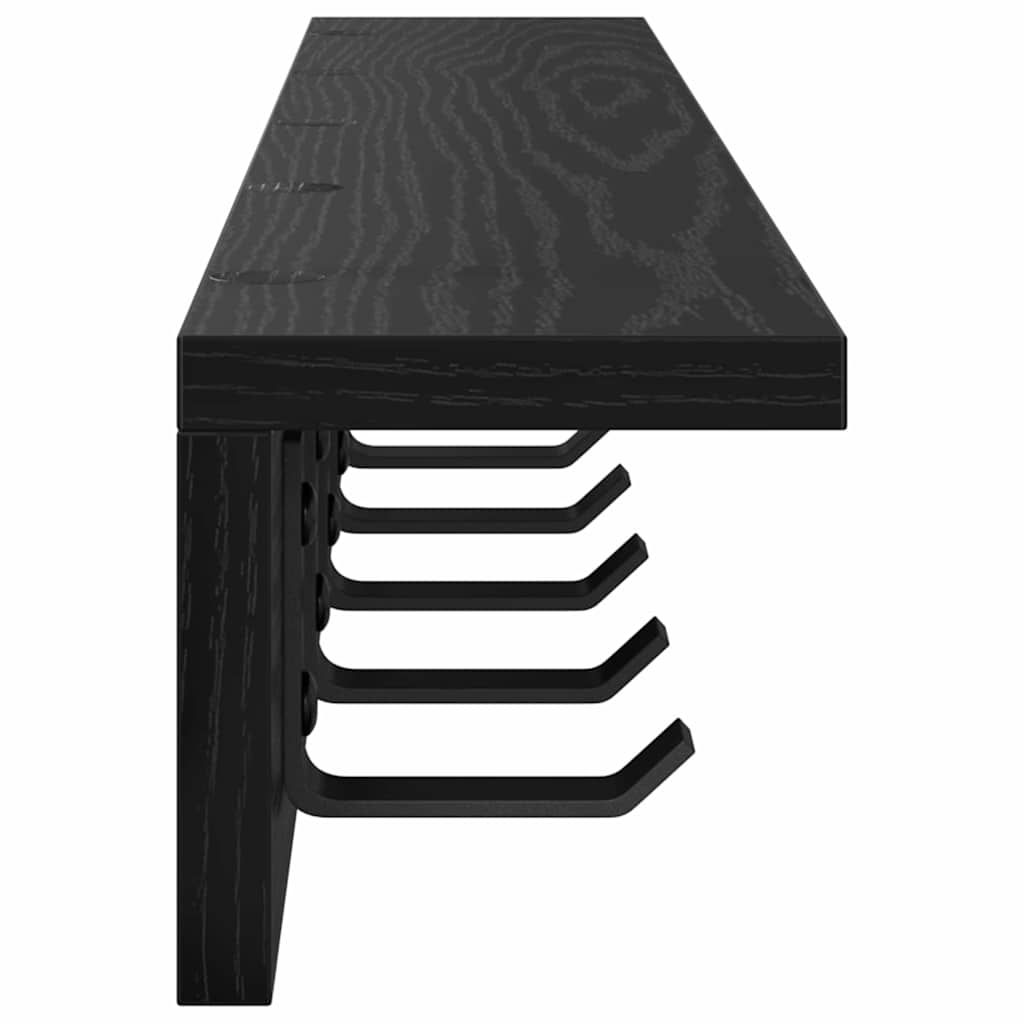 Vegghengt kleshenger Veggmontert Svart Eik 80 x 10,5 x 10,5 cm