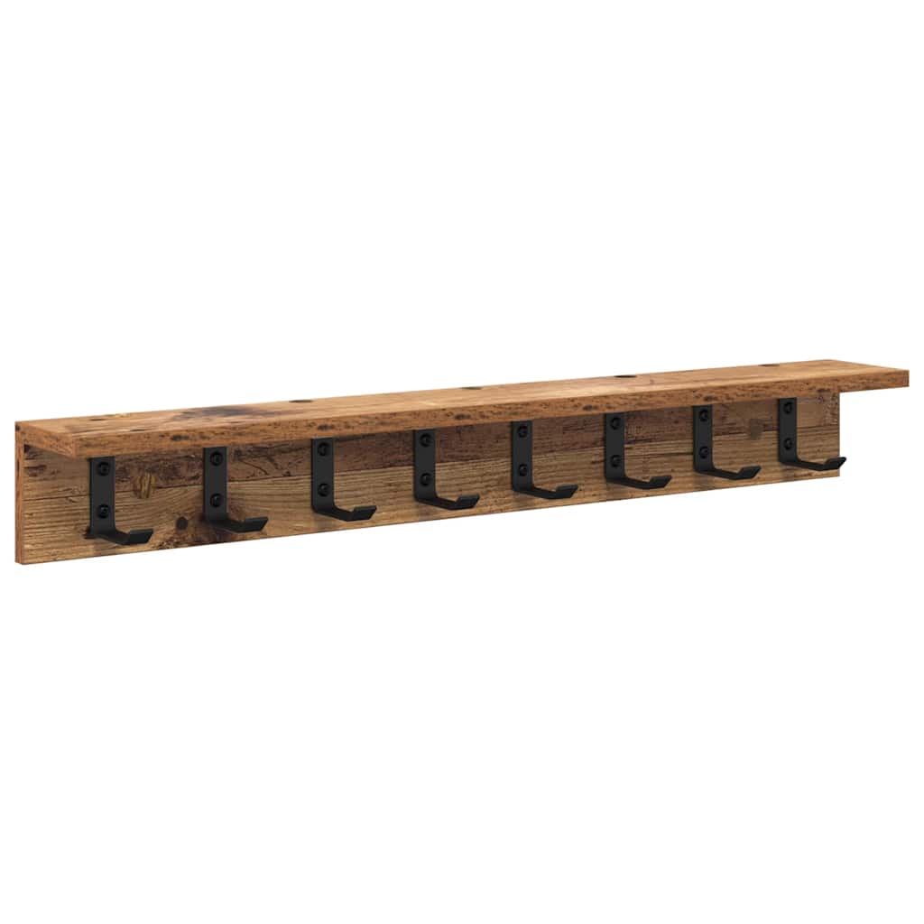 Vegghengt kleshenger Gammelt tre 80 x 10,5 x 10,5 cm